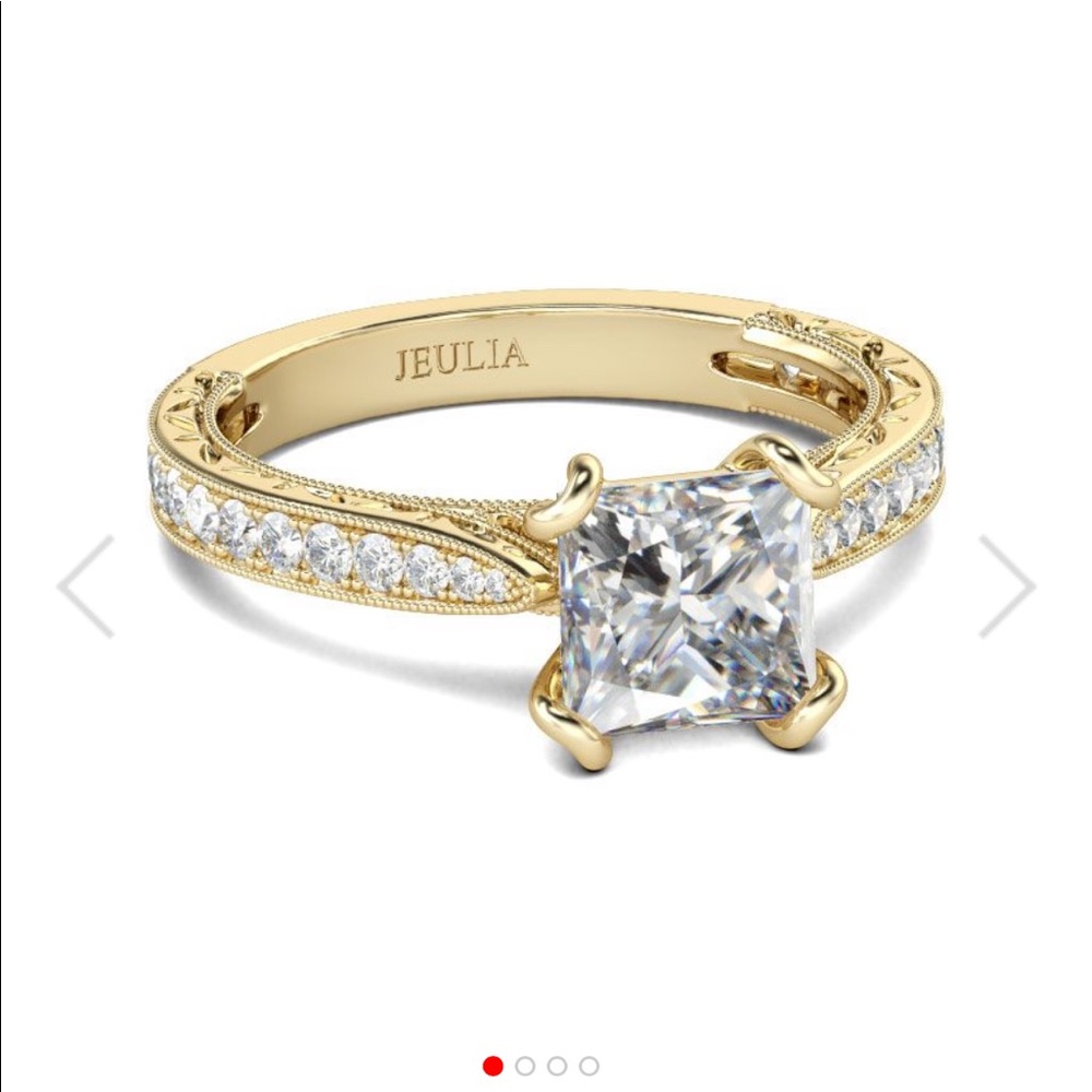 Gold Jeulia princess cut cz ring